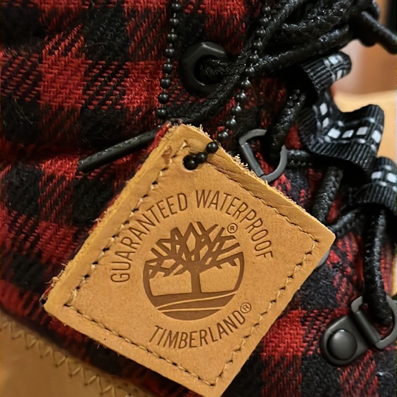 Timberland 6” Waterproof Puffer Boots Buffalo Plaid Wheat new Men’s Size 13 - Picture 10 of 14